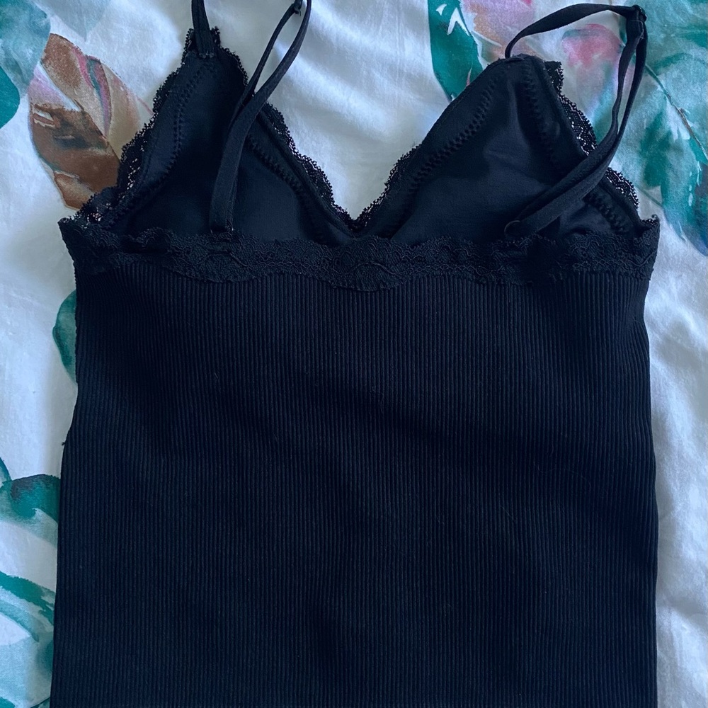 Black Lace-Trim Cami Tank Top - Picture 5 of 6